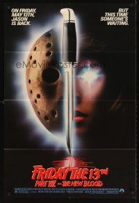5y356 FRIDAY THE 13th PART VII 1sh '88 New Blood, Jason is back, but this time someone's waiting!
