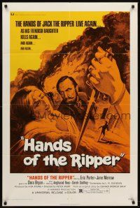 5y389 HANDS OF THE RIPPER 1sh '72 Hammer horror, Jack the Ripper kills again through his daughter!