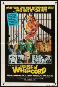 5y413 HOUSE OF WHIPCORD 1sh '74 sexy art of many young girls who go in, but never come out!