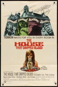 5y414 HOUSE THAT DRIPPED BLOOD int'l 1sh '71 Christopher Lee, Vampires! Voodoo! Vixens! Victims!