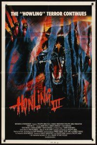 5y420 HOWLING III domestic 1sh '87 wild art of Australian outback werewolf, the terror continues!