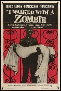 5y428 I WALKED WITH A ZOMBIE style A 1sh R56 classic Lewton & Tourneur, great different image!