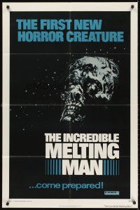 5y434 INCREDIBLE MELTING MAN 1sh '77 AIP gruesome image of the first new horror creature!