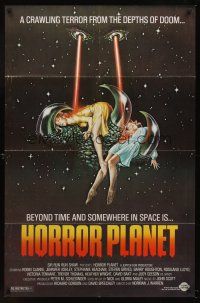 5y440 INSEMINOID 1sh R82 Horror Planet, really wild sci-fi image of sexy girls in monster hand!