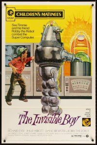 5y449 INVISIBLE BOY 1sh R73 Richard Eyer, Robby the Robot, better image than original!