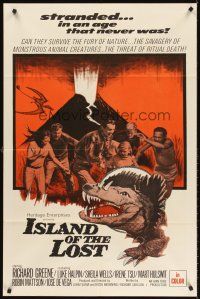 5y452 ISLAND OF THE LOST 1sh '67 can they survive the fury of nature & monstrous creatures!
