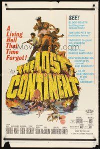 5y493 LOST CONTINENT 1sh '68 discovered in all its monstrous horror, living hell that time forgot!