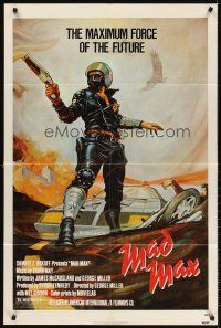 5y497 MAD MAX 1sh R83 art of wasteland cop Mel Gibson, George Miller Australian classic!