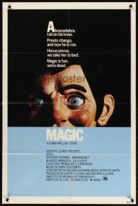 5y500 MAGIC 1sh '78 Richard Attenborough, ventriloquist Anthony Hopkins, creepy dummy image!