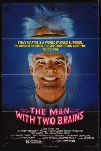 5y506 MAN WITH TWO BRAINS 1sh '83 wacky world famous surgeon Steve Martin performs brain surgery!