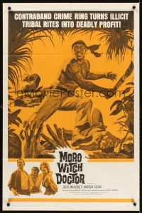 5y530 MORO WITCH DOCTOR 1sh '64 Jock Mahoney vs. contraband crime ring, deadly profit!
