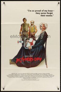 5y531 MOTHER'S DAY 1sh '80 wild horror comedy art of severed head in a box!
