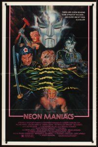 5y549 NEON MANIACS 1sh '85 Allan Hayes, R Leonard art of mutant killers!