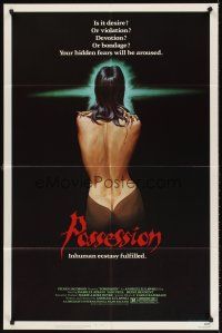 5y596 POSSESSION 1sh '83 super sexy art of Isabelle Adjani, who will arouse your hidden fears!