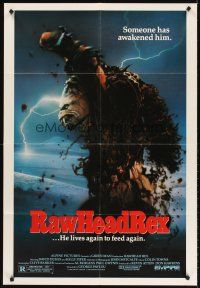 5y612 RAWHEAD REX 1sh '86 Clive Barker, cool monster art by S. Watts, it lives to feed again!