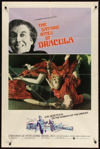 5y631 SATANIC RITES OF DRACULA int'l 1sh '78 great image of Count Dracula & his Vampire Brides!