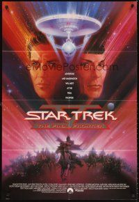 5y667 STAR TREK V int'l 1sh '89 The Final Frontier, art of Shatner & Nimoy by Bob Peak!