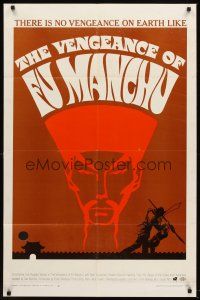 5y715 VENGEANCE OF FU MANCHU 1sh '68 cool art of Asian villain Christopher Lee!