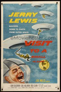 5y721 VISIT TO A SMALL PLANET 1sh '60 wacky alien Jerry Lewis saucers down to Earth from space!