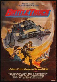 5y725 WARLORDS OF THE 21ST CENTURY 1sh '82 Battle Truck, cool apocalypse action art!