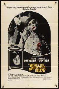 5y727 WHAT'S THE MATTER WITH HELEN 1sh '71 Debbie Reynolds, Shelley Winters, wild horror image!