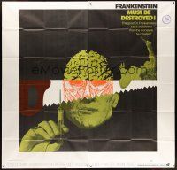 5z090 FRANKENSTEIN MUST BE DESTROYED int'l 6sh '70 completely different wild saw over face artwork!
