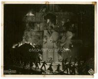 5z155 METROPOLIS #28 German 9x12 LC '27 crazed workers dancing in circle by exploded factory!