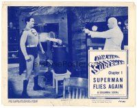 5z236 ATOM MAN VS SUPERMAN chapter 1 LC '50 great c/u of bullets bouncing off Kirk Alyn in costume!