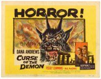 5z186 NIGHT OF THE DEMON TC '57 Jacques Tourneur, art of the wackiest monster from Hell!