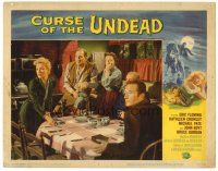 5z256 CURSE OF THE UNDEAD LC #4 '59 Fleming, Crowley, Hoyt & others stare in shock, cool border art!