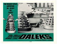 5z267 DR. WHO & THE DALEKS LC '66 woman cowers in fear of Dalek spraying gas!