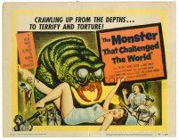 5z209 MONSTER THAT CHALLENGED THE WORLD TC '57 great artwork of creature & its victim!