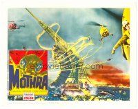 5z307 MOTHRA LC '62 wonderful special effects scene with helicopters flying around giant larvae!