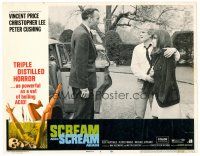 5z326 SCREAM & SCREAM AGAIN LC #8 '70 Christopher Lee looks down at scared young couple!