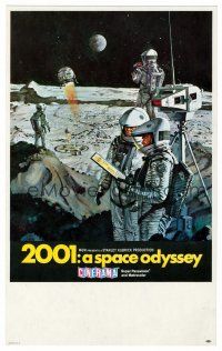5z152 2001: A SPACE ODYSSEY Cinerama mini WC '68 Kubrick, art of astronauts on moon by Bob McCall!