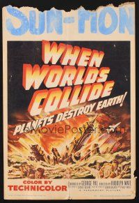 5z062 WHEN WORLDS COLLIDE WC '51 George Pal classic doomsday thriller, planets destroy Earth!