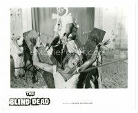 5z545 BLIND DEAD 8x10 still '71 wacky image of bound girl tortured by guys with swords!