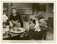 5z604 INVISIBLE MAN 8x10 still R1947 James Whale, H.G. Wells, c/u of bandaged Claude Rains eating!