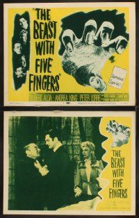 5z368 BEAST WITH FIVE FINGERS 8 LCs R56 Peter Lorre, your flesh will creep at the hand that crawls!