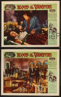 5z406 BLOOD OF THE VAMPIRE 3 LCs '58 he begins where Dracula left off, disfigured Victor Maddern!