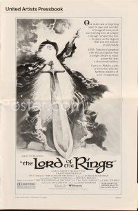 5z113 LORD OF THE RINGS pressbook '78 Ralph Bakshi cartoon, J.R.R. Tolkien, Ackermuseum certificate