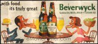 6a114 BEVERWYCK 107x233 advertising poster '49 beer & Irish cream ale, with food, it's truly great!