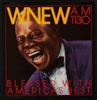 6a101 WNEW AM 1130 LOUIS ARMSTRONG radio special 21x22 '80s wonderful art of Armstrong!