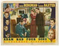 6b463 ADAM HAD FOUR SONS linen LC '41 Ingrid Bergman & her boyfriend stand by sad Warner Baxter!