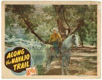 6b468 ALONG THE NAVAJO TRAIL LC '45 great image of Roy Rogers with lasso on Trigger by river!