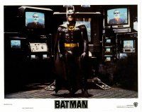 6b486 BATMAN LC '89 Michael Keaton in costume surrounded by TVs with Jack Nicholson as the Joker!