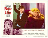 6b489 BELLE DE JOUR LC #7 '68 Luis Bunuel, Pierre Clementi about to hit sexy Catherine Deneuve!
