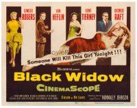 6b048 BLACK WIDOW TC '54 Ginger Rogers, Gene Tierney, Van Heflin, George Raft, sexy art!