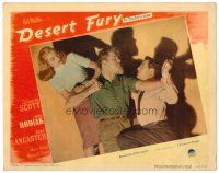 6b546 DESERT FURY LC #1 '47 Lizabeth Scott stops Burt Lancaster about to punch John Hodiak!