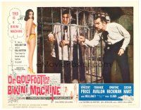 6b564 DR. GOLDFOOT & THE BIKINI MACHINE LC #1 '65 wacky image of Vincent Price poking man in jail!